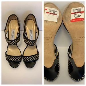 NWT Jimmy Choo “Alana” Woven Leather Sandal